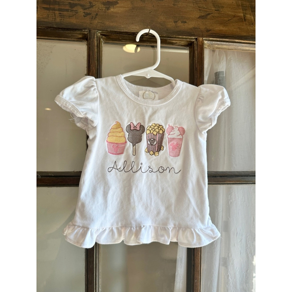 18m “Allison” Embroidered Disney BB Blanks Boutique Bundle Ruffle Top - Picture 4 of 5